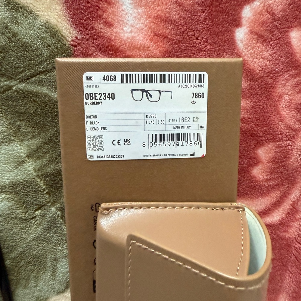 Burberry Black Eyeglasses with Tan Case - Picture 2 of 7